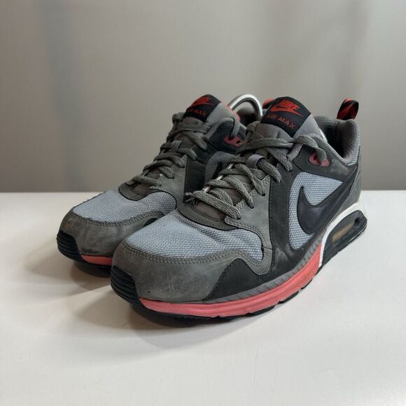 Nike Air Max Trax Men’s 12 Running Shoes 2013 Lunarlon Gray Red Sneaker - Picture 1 of 12